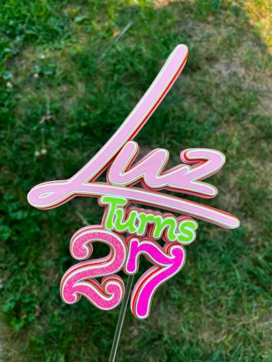 Cake Topper Personalizado - Nombre y Edad
